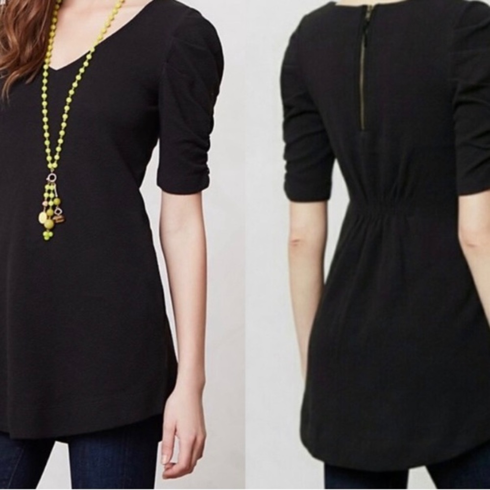 Anthropologie Deletta Black Tunic Women's Size Small